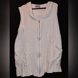 Portacruz Women's Full Zip White Sleeveless Zip-Up Vest SZ L